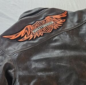 Stone Lake Leatherworks Leather Motorcycle Jacket Harley-Davidson Back Patch